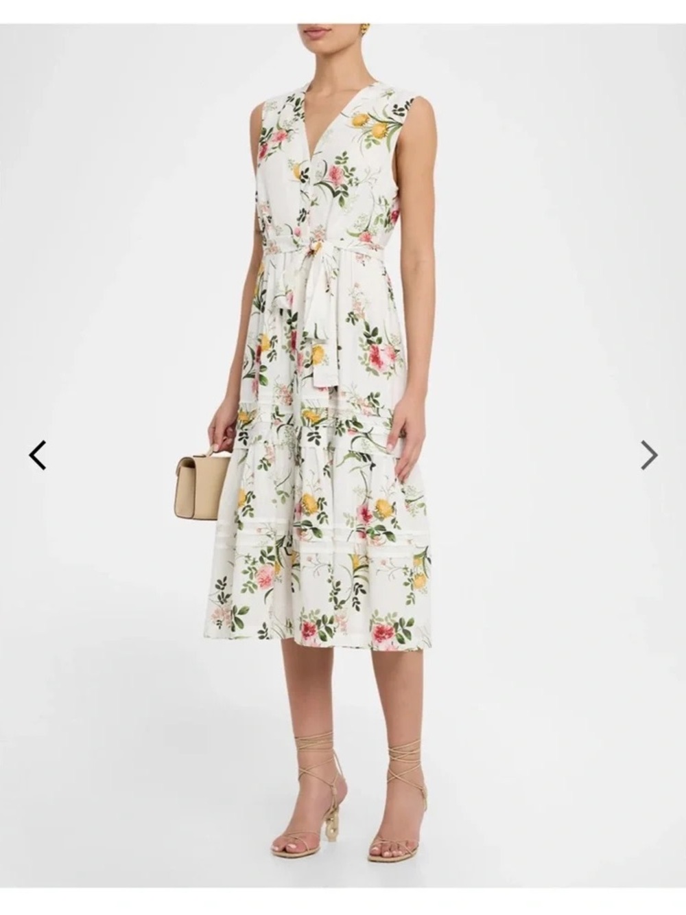Kobi Halperin  $598 Kobi Halperin Violet Tiered Floral-Print Midi Dress size XL